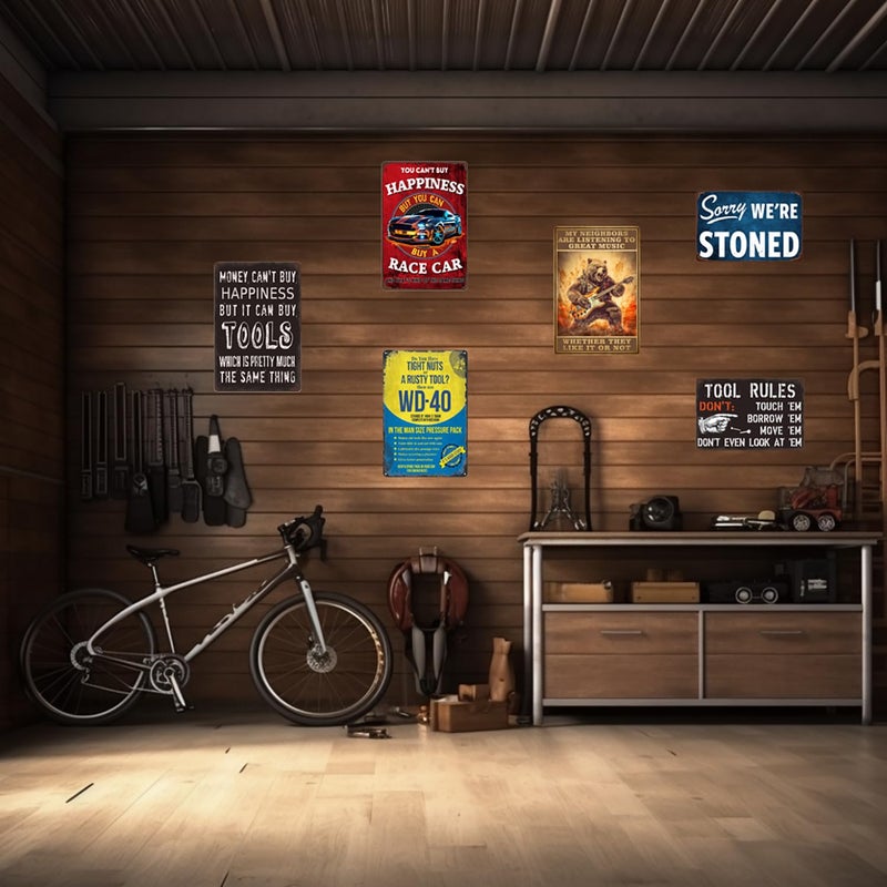 ZYPENG Vintage Metal Signs Car Room Decor for Men Garage Room Wall Poster Decoration - You Can't Buy Happiness But You Can Buy a Race Car Wall Home Bedroom Decor Tin Sign 8 x 12 Inches - Image 5